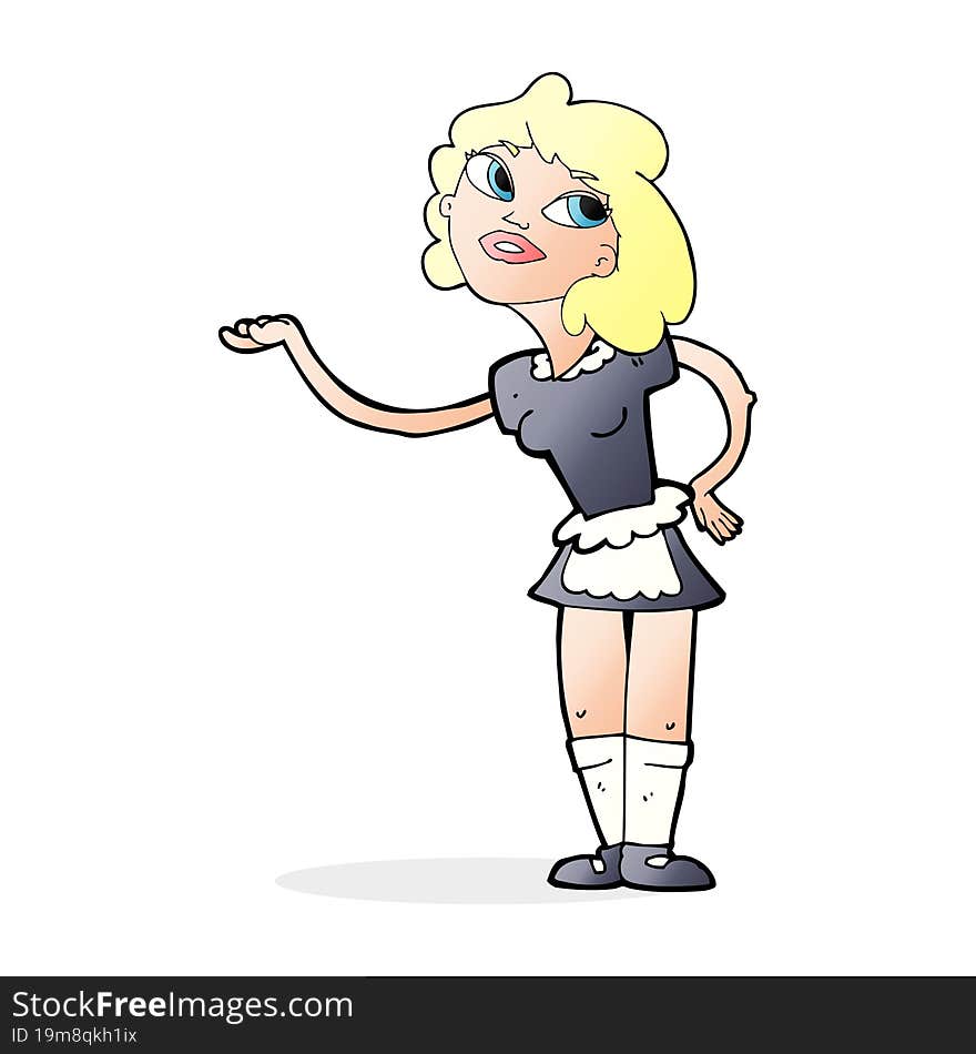 cartoon waitress serving