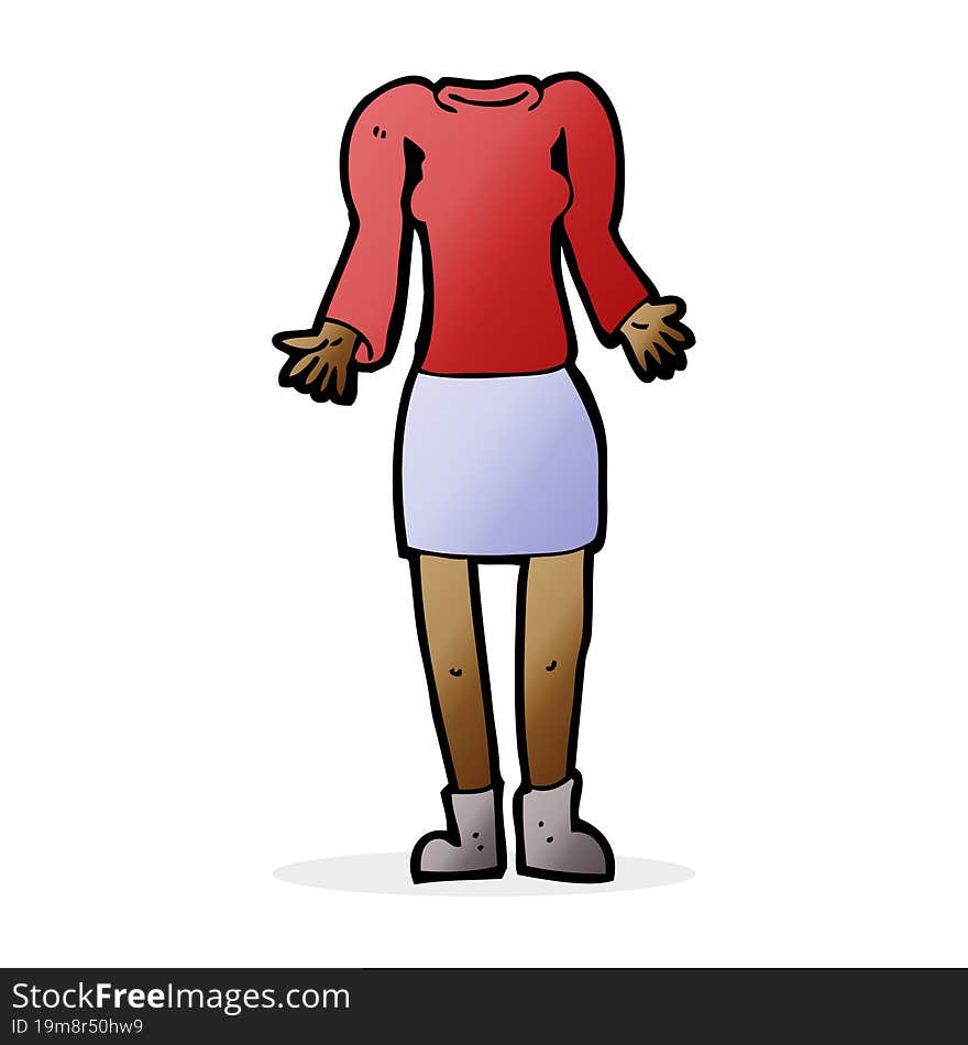 cartoon female body with shrugging shoulders (mix and match cartoons or add own photos