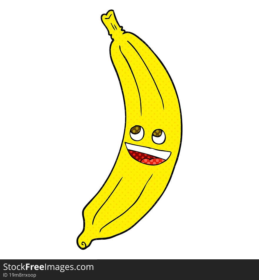 freehand drawn cartoon banana