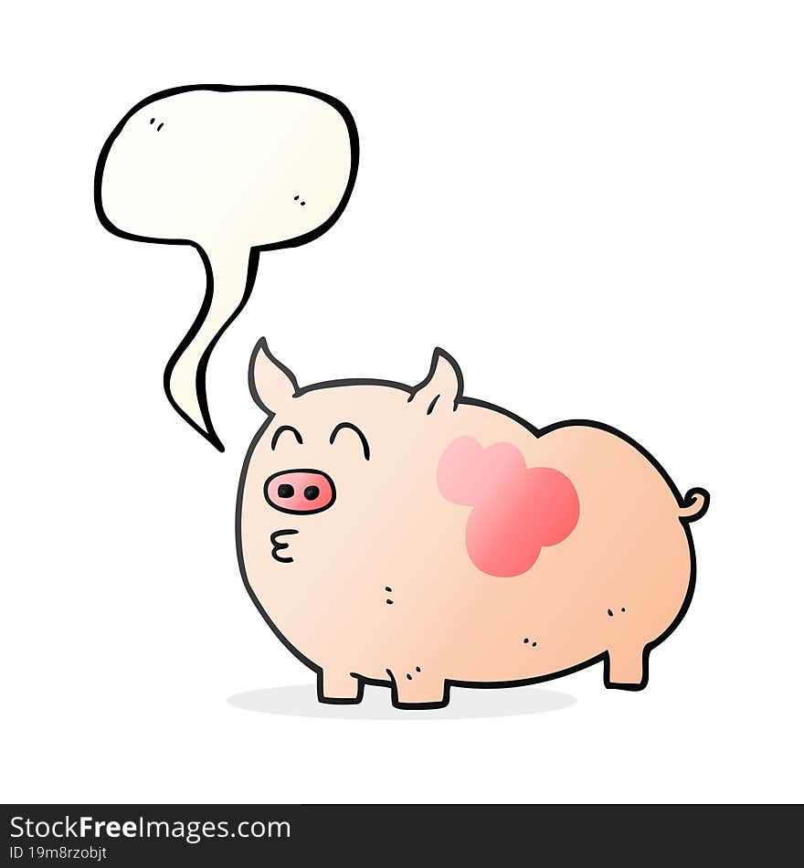 Speech Bubble Cartoon Pig