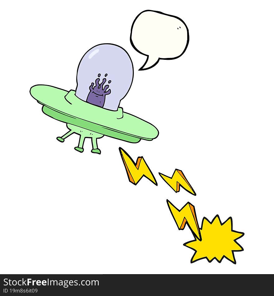 speech bubble cartoon flying saucer