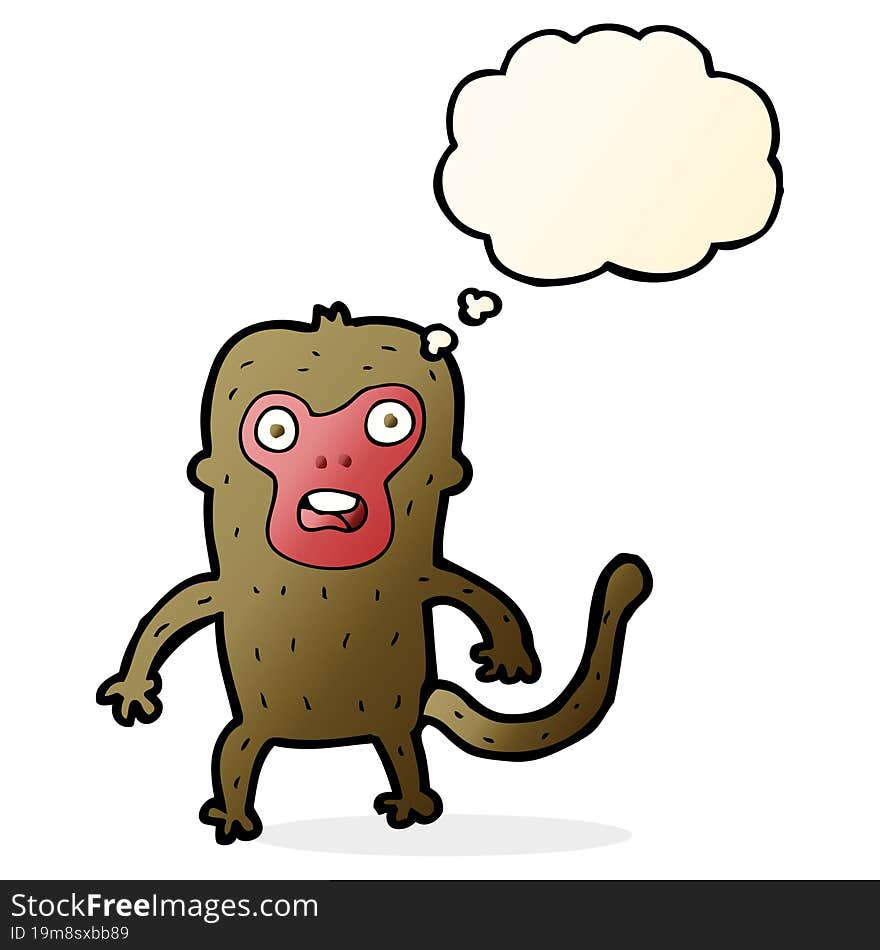 Cartoon Monkey With Thought Bubble