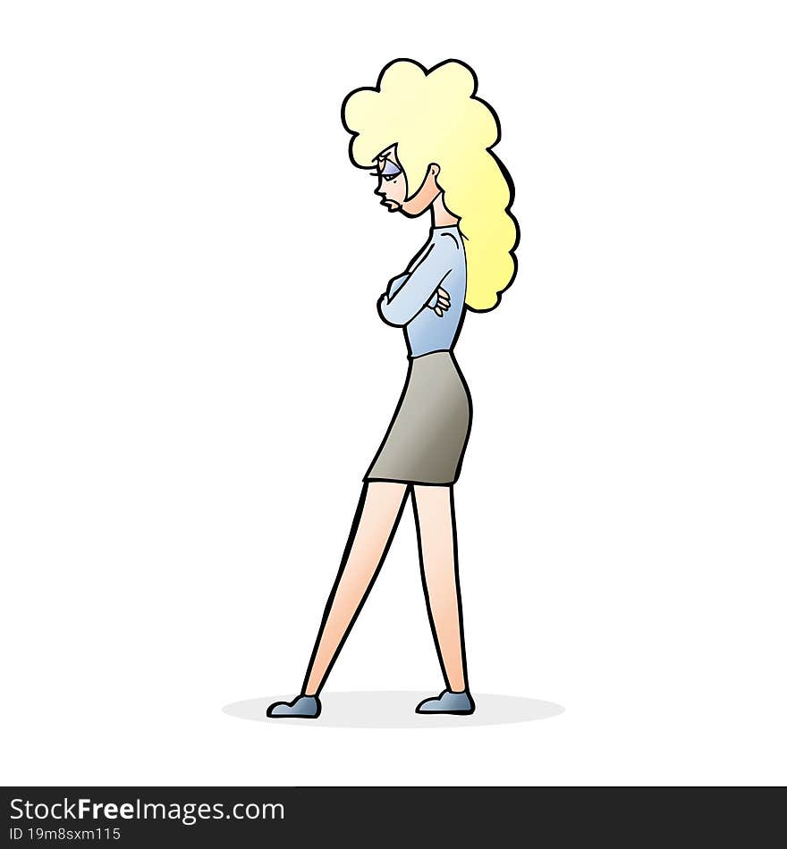 cartoon annoyed woman