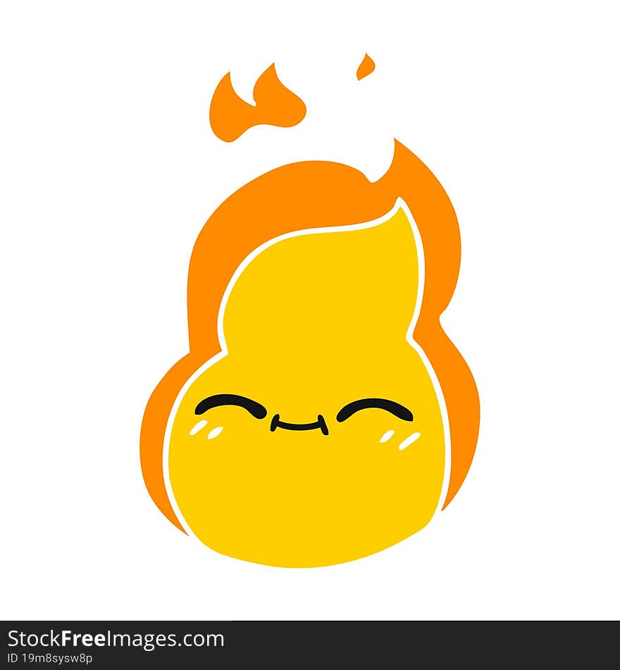 cartoon of cute kawaii fire flame