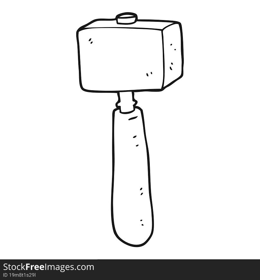 black and white cartoon mallet