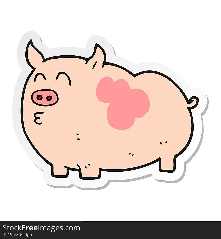 sticker of a cartoon pig