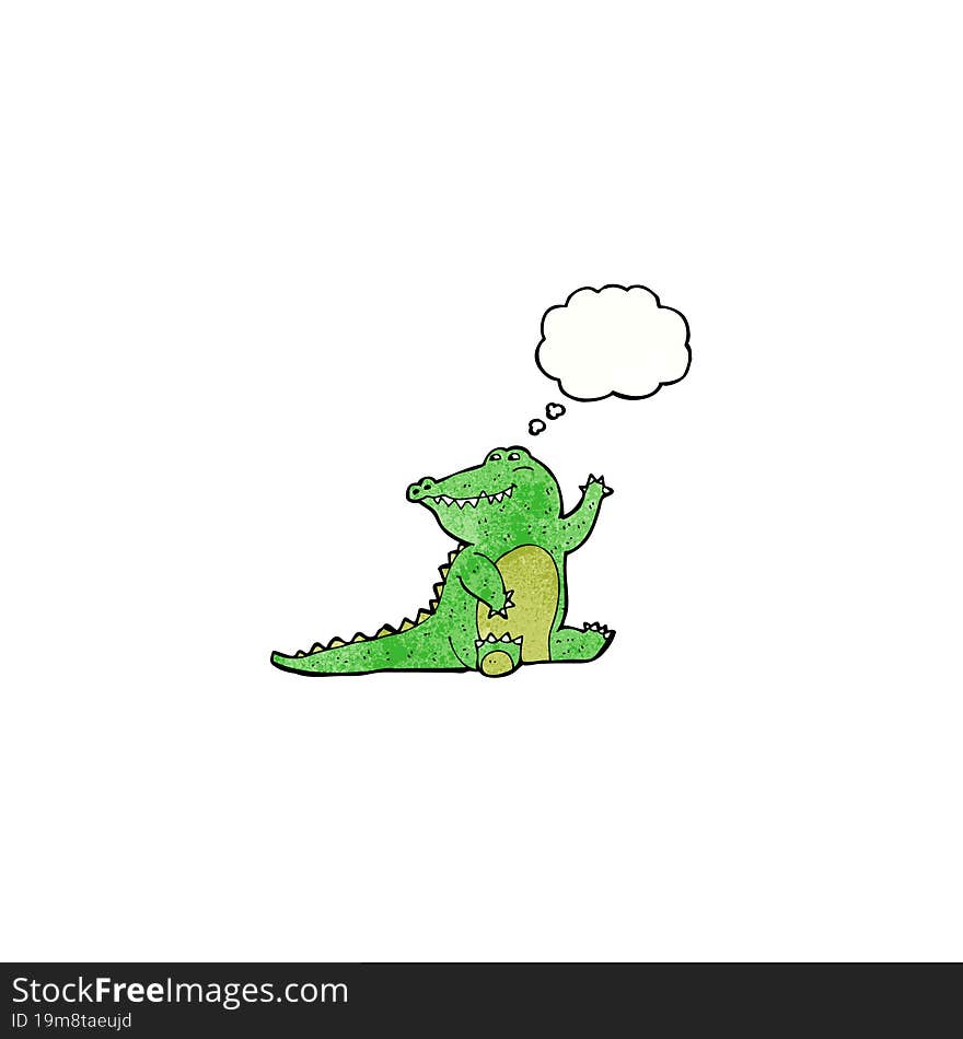 friendly cartoon alligator