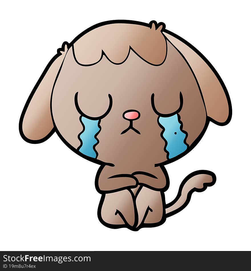 cute cartoon dog crying. cute cartoon dog crying