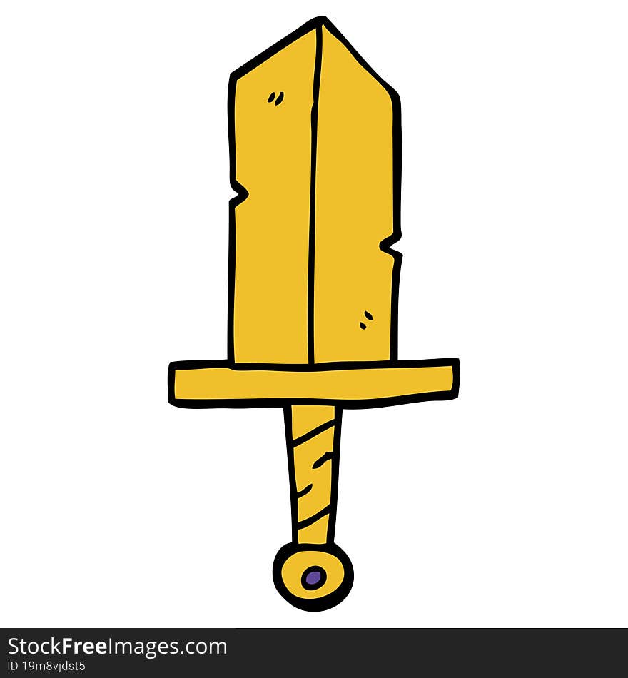 cartoon doodle golden dagger