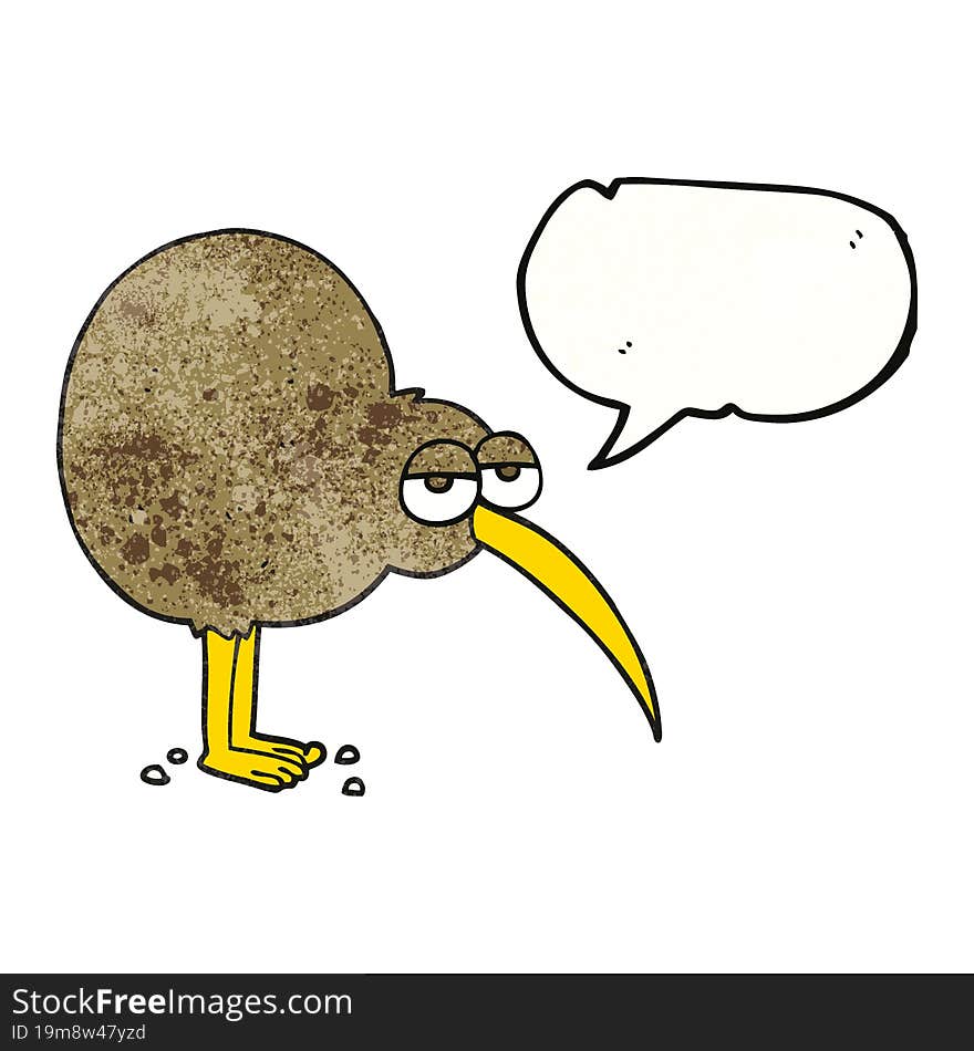 Speech Bubble Textured Cartoon Kiwi