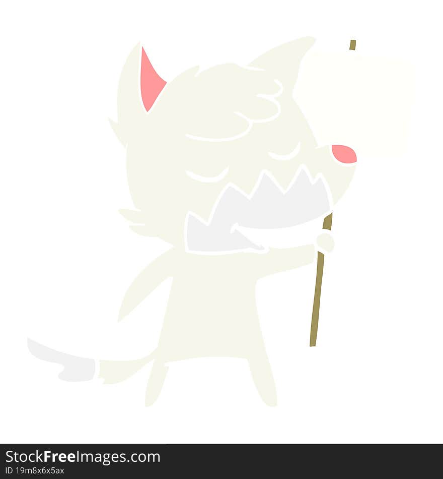 friendly flat color style cartoon fox