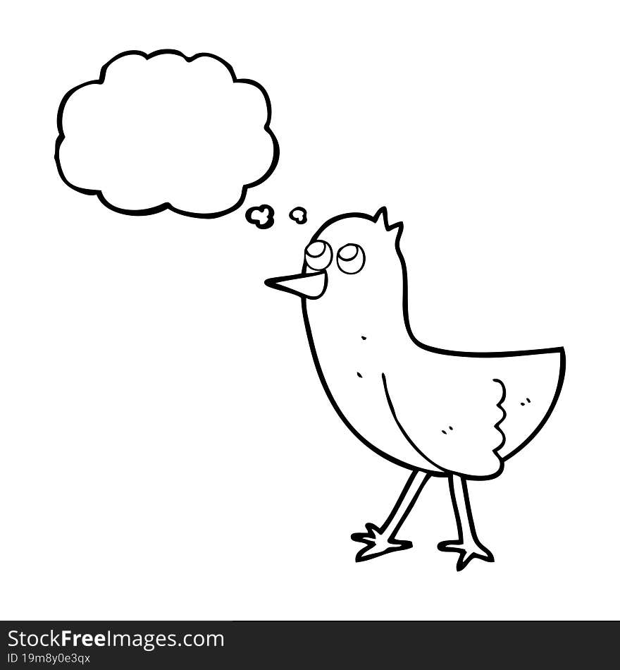 Thought Bubble Cartoon Bird