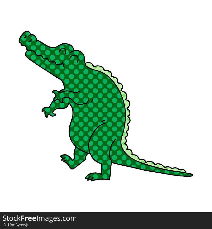 quirky comic book style cartoon crocodile