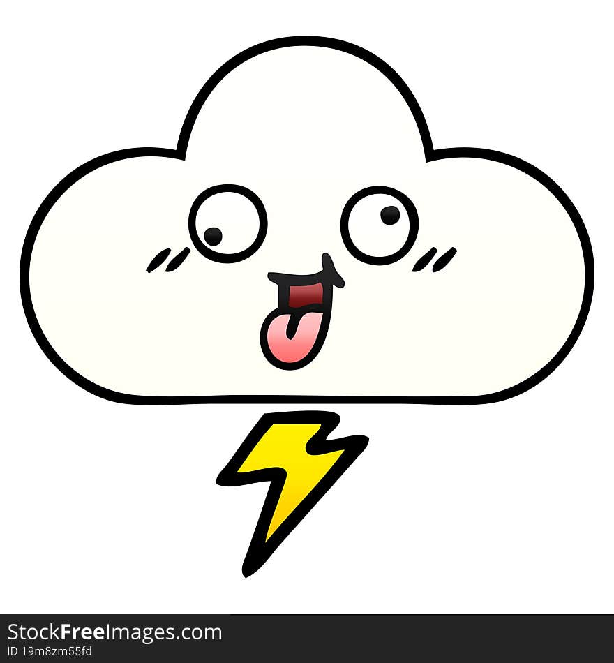 gradient shaded cartoon storm cloud