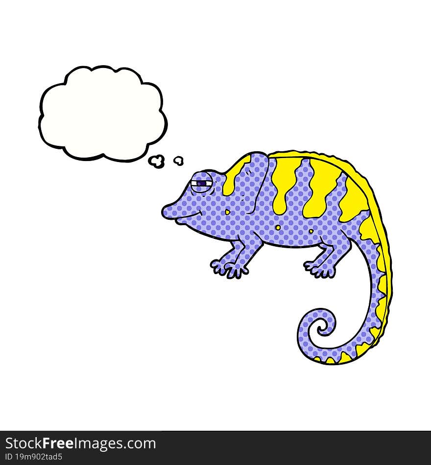 Thought Bubble Cartoon Chameleon