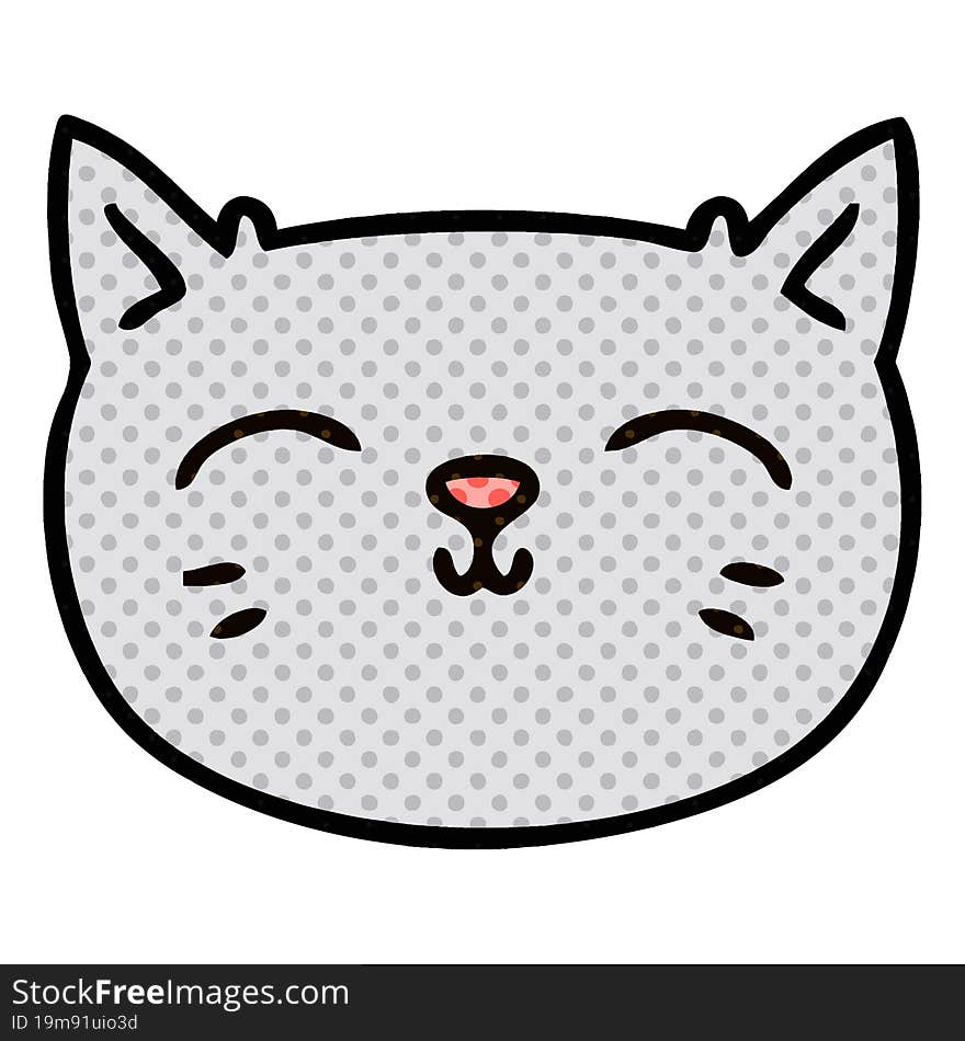 quirky comic book style cartoon cat face