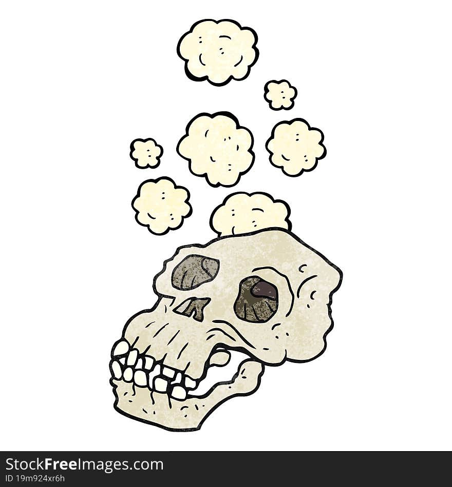 Textured Cartoon Ancient Skull