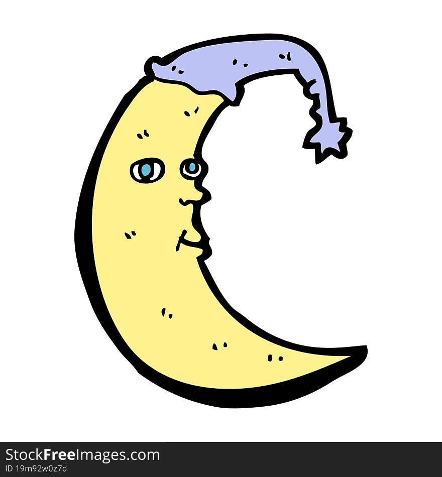 Sleepy Moon Cartoon