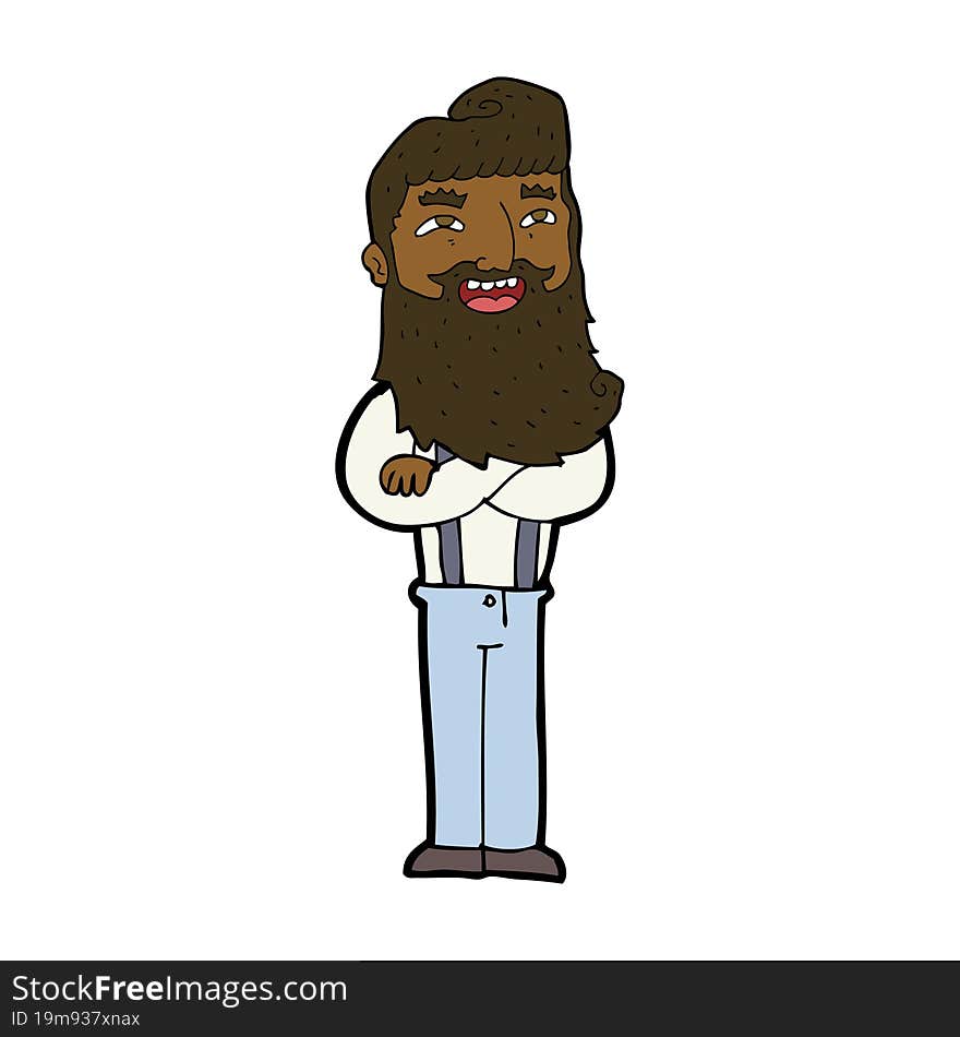 Cartoon Happy Man With Beard