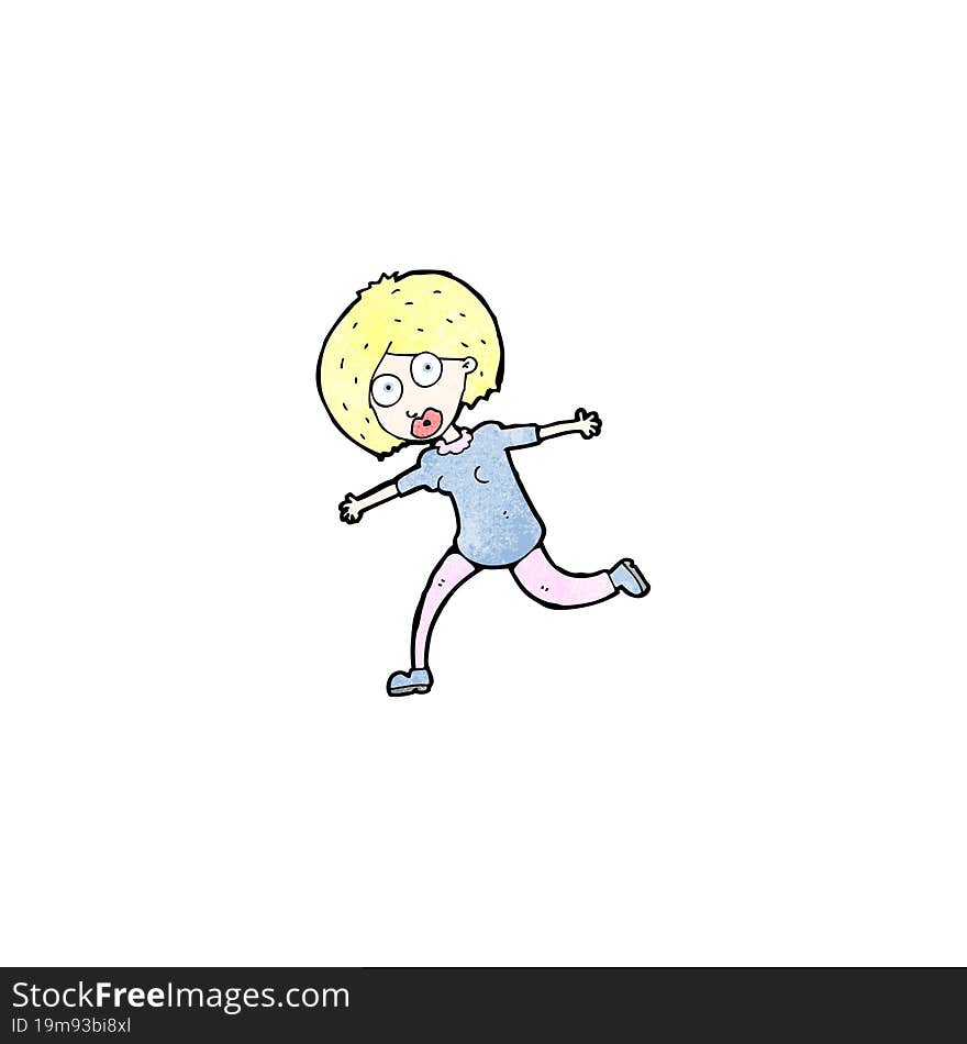 cartoon running woman