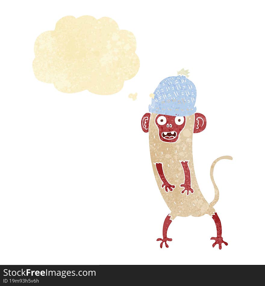 Cartoon Crazy Monkey With Thought Bubble