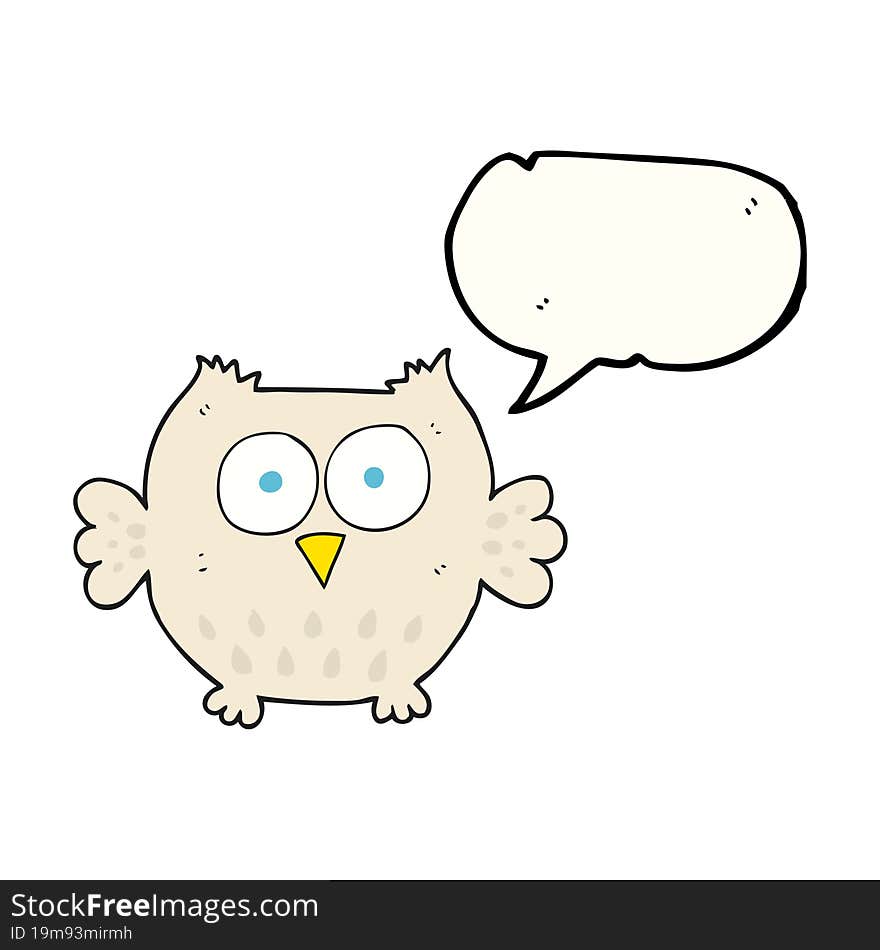 speech bubble cartoon happy owl