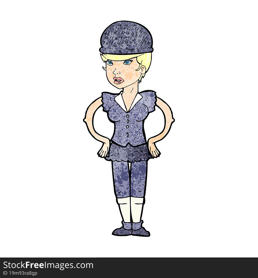 Cartoon Woman Wearing Hat