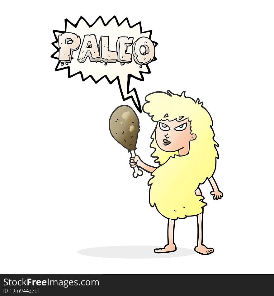 speech bubble cartoon woman on paleo diet