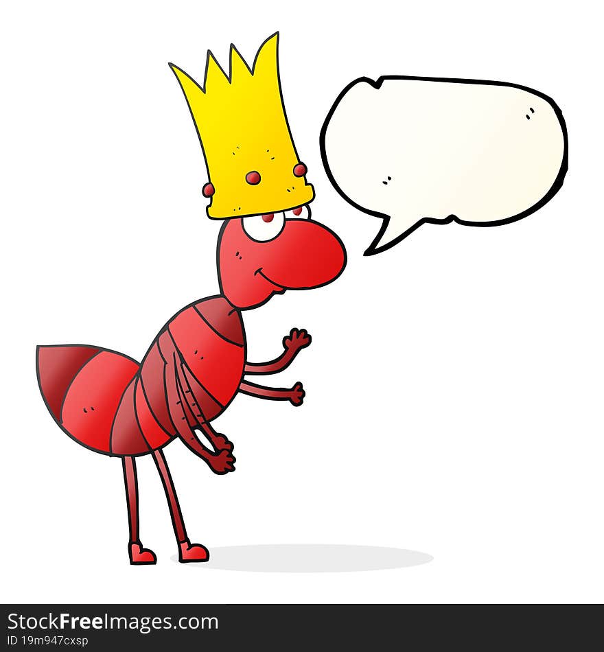 Speech Bubble Cartoon Ant Queen