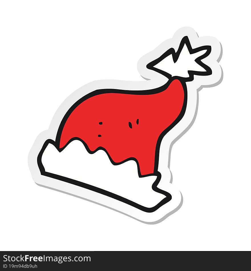 Sticker Of A Cartoon Santa Hat