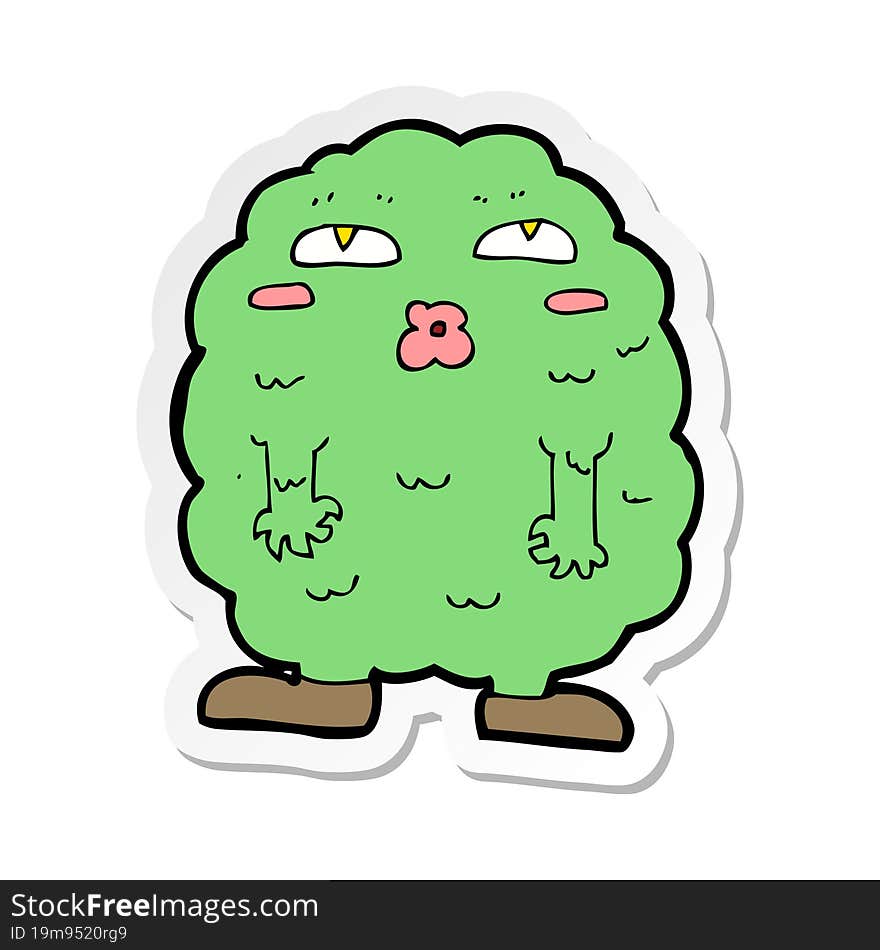 Sticker Of A Funny Cartoon Monster