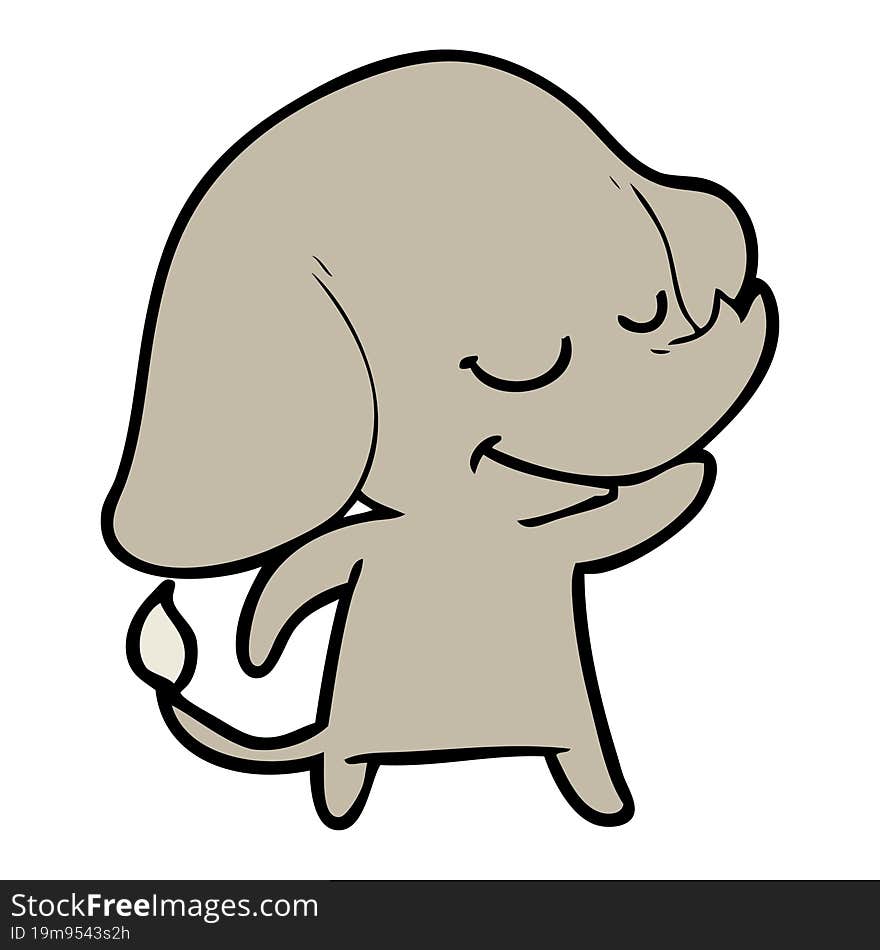 cartoon smiling elephant. cartoon smiling elephant