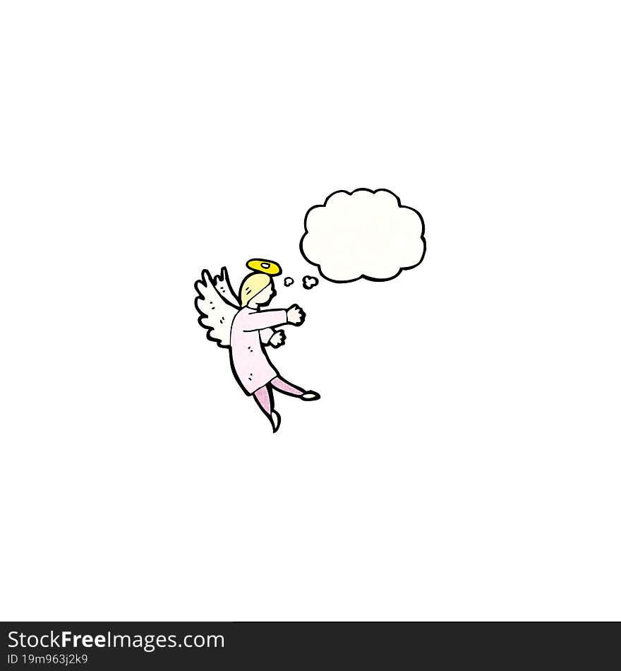 Angel With Thougth Bubble Cartoon