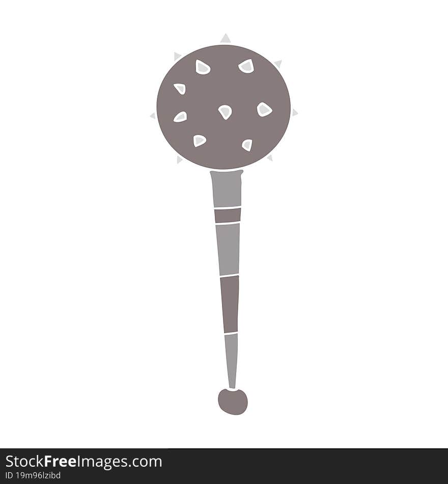 flat color style cartoon medieval mace