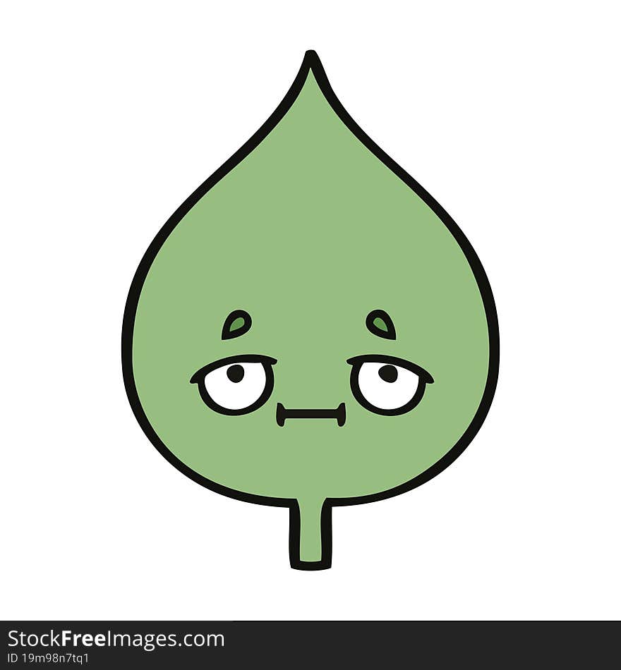 cute cartoon of a expressional leaf