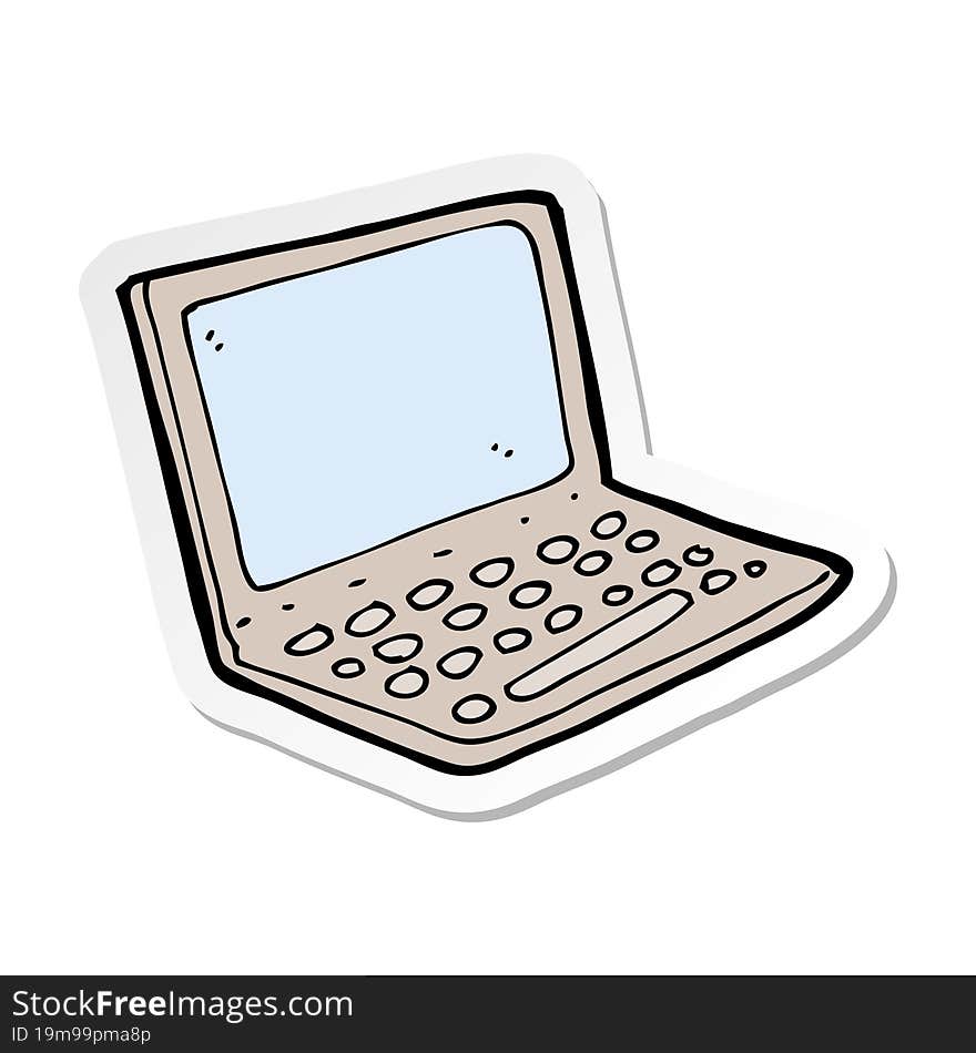 sticker of a cartoon laptop computer