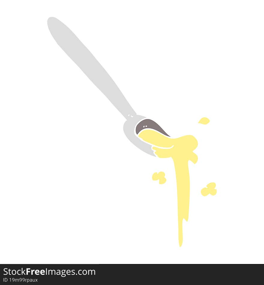 flat color illustration of a cartoon spoonful