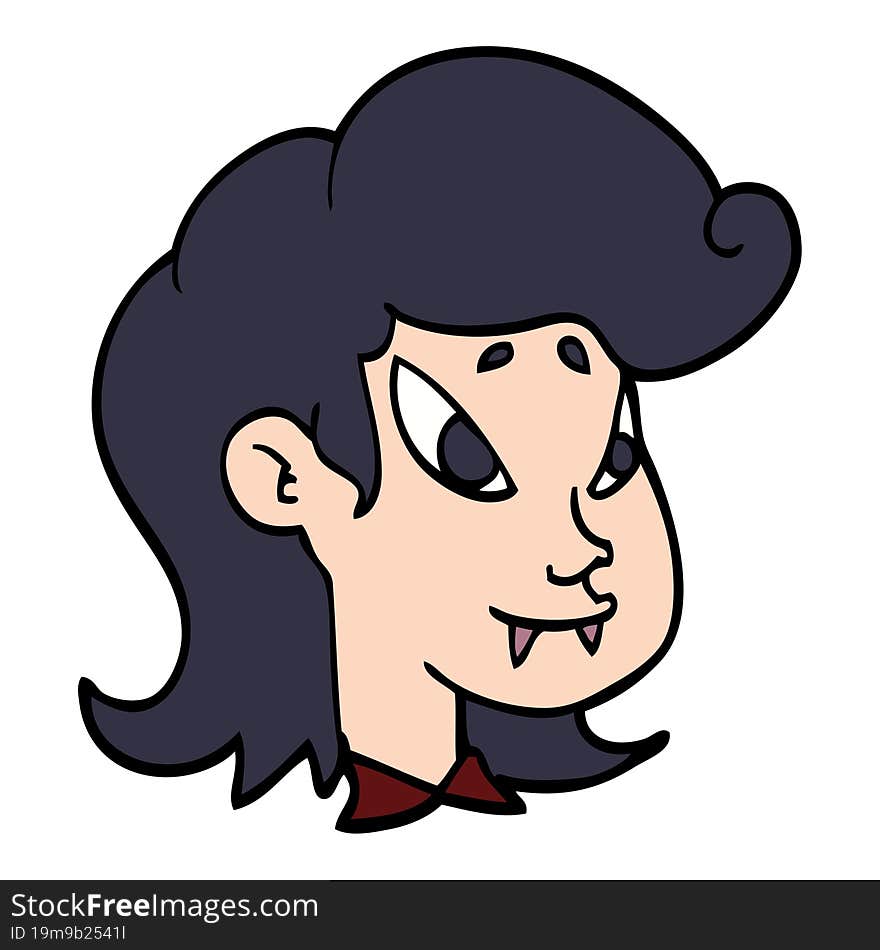 cartoon doodle vampire head