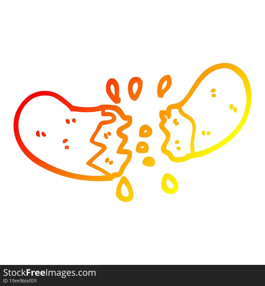 Warm Gradient Line Drawing Cartoon Sausage