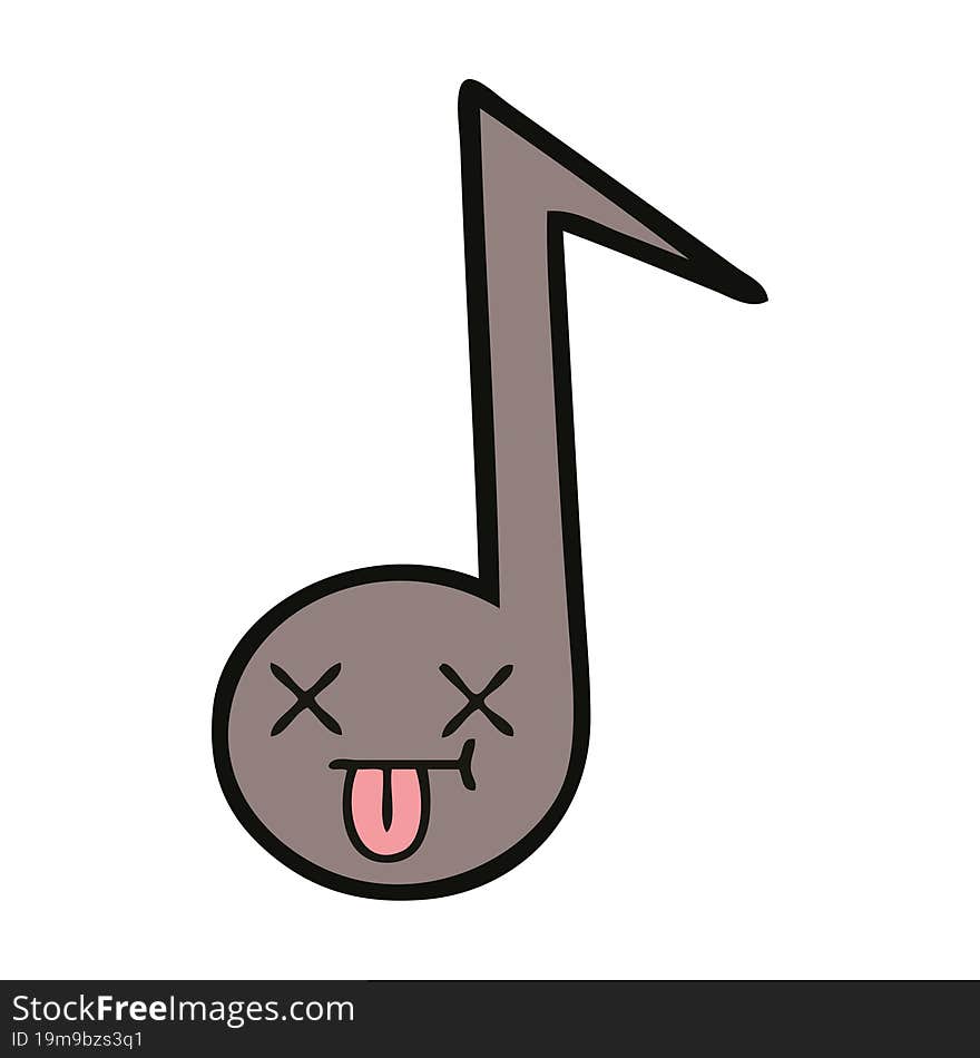 cute cartoon of a musical note. cute cartoon of a musical note