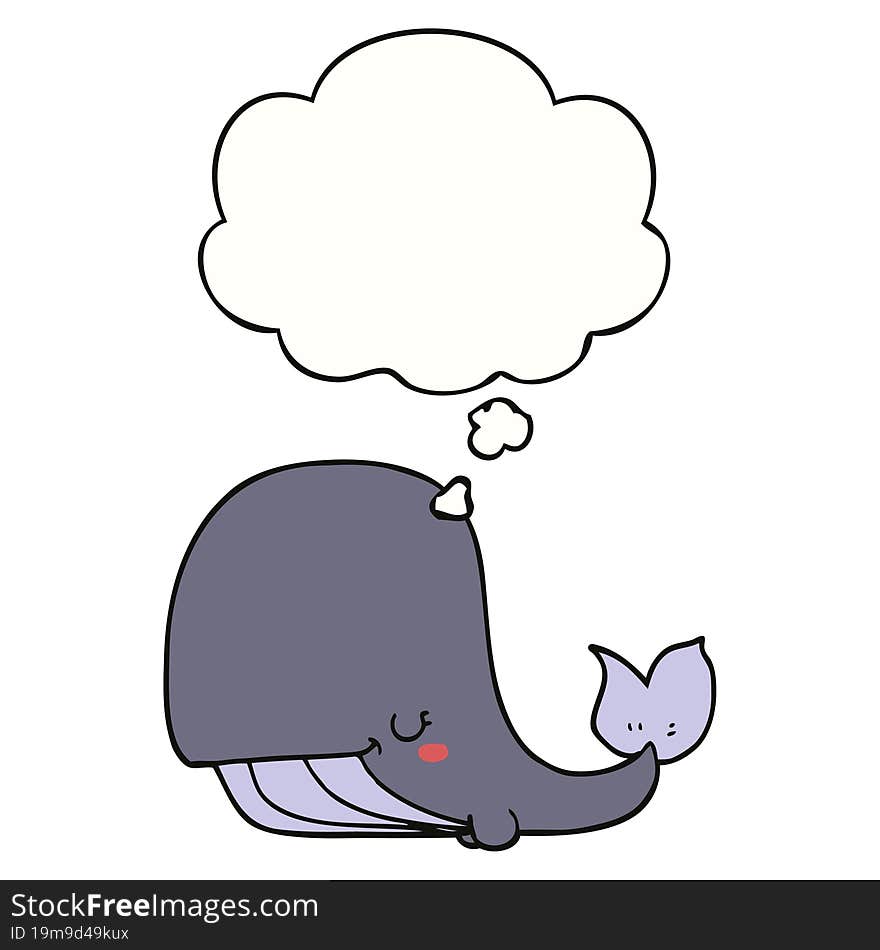 cartoon whale and thought bubble