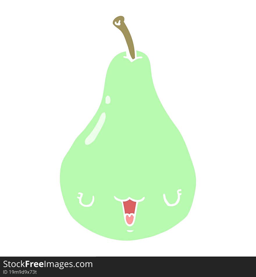 flat color style cartoon pear