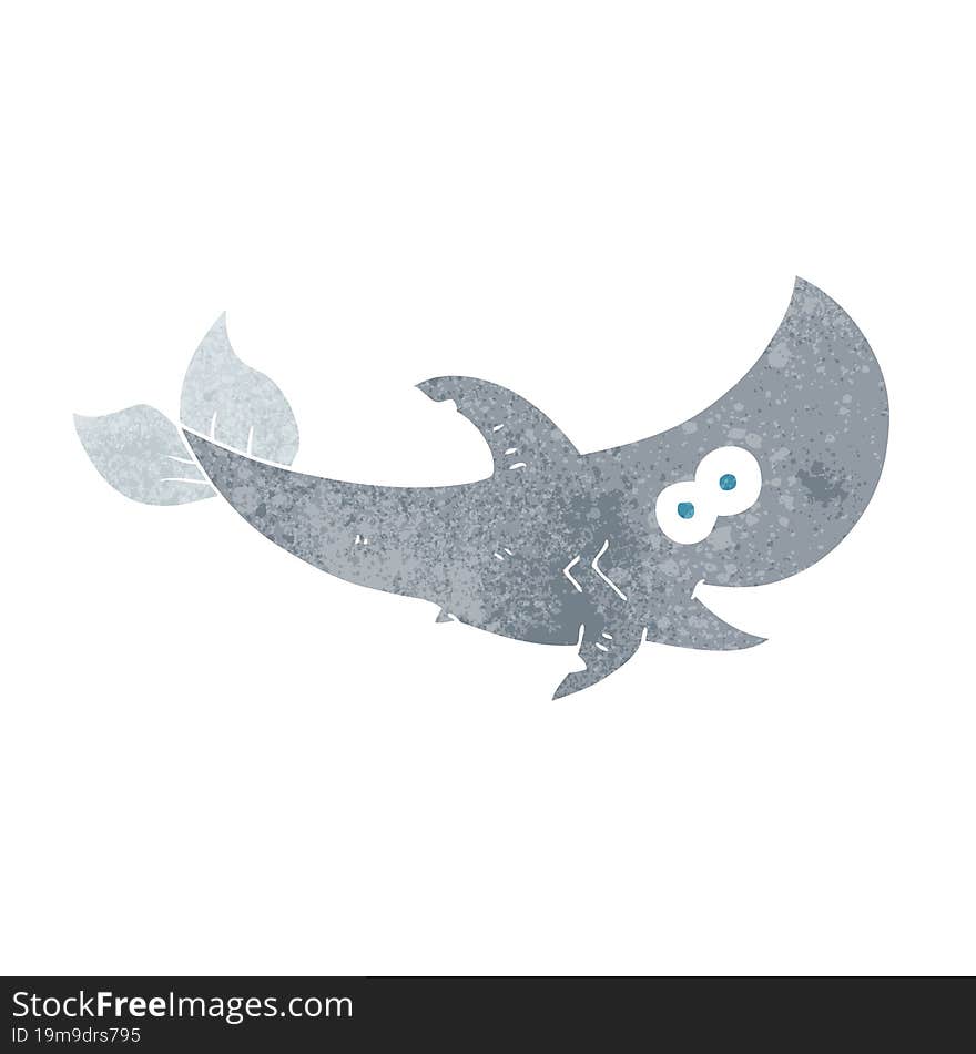 freehand retro cartoon shark