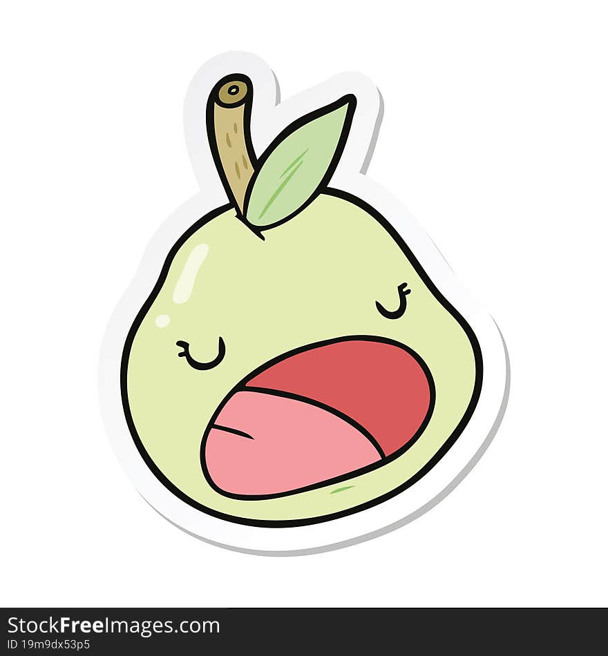 sticker of a cartoon pear