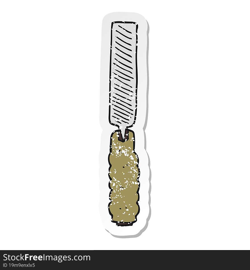 Distressed Sticker Of A Cartoon Metal File