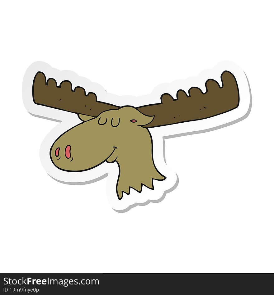 sticker of a cartoon moose