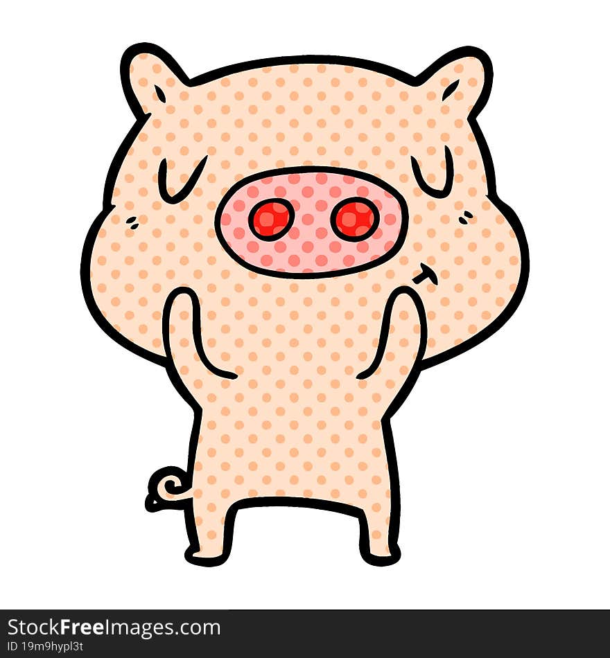 cartoon content pig. cartoon content pig