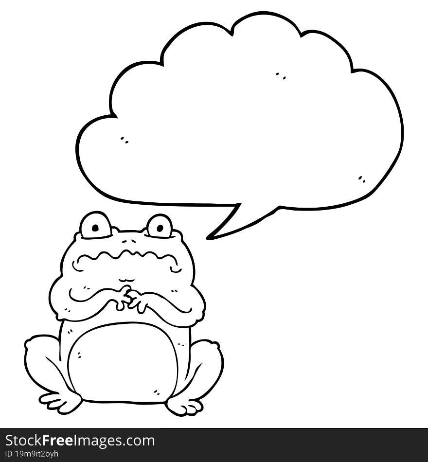 freehand drawn speech bubble cartoon funny frog