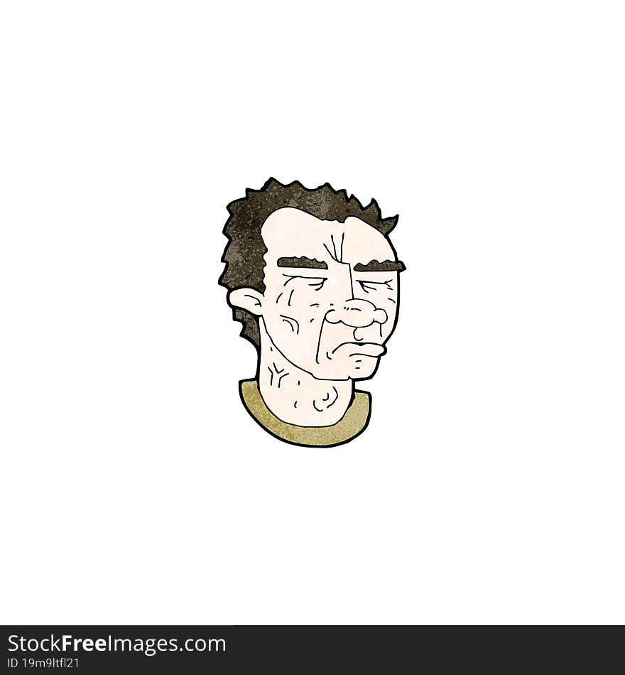 cartoon frowning man