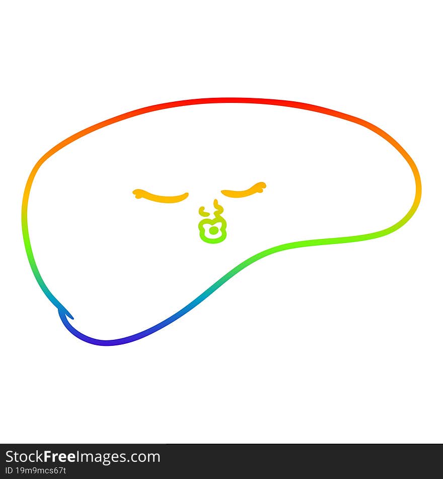 rainbow gradient line drawing cartoon liver